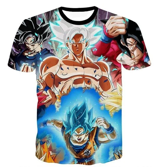 Dragon Ball Z Ultra Instinct God Son Goku Super Saiyan Men Tshirt 3D Printed Summer O-Neck Daily Casual Funny T shirt Plus Size