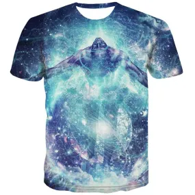 Earth T-shirt Men Galaxy Tshirts Cool Space T-shirts 3d Universe Tshirts Novelty