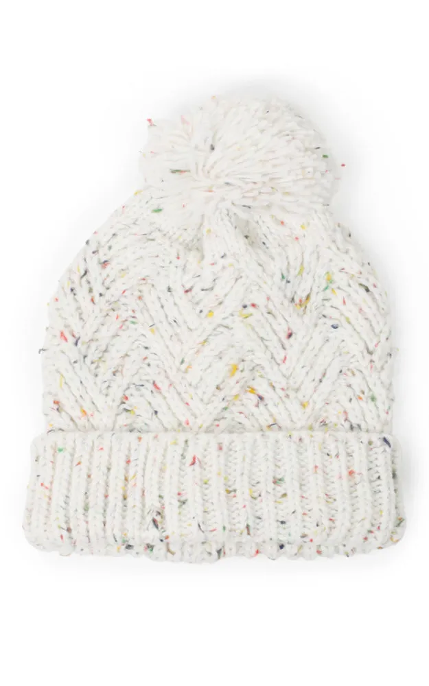 EHT10670 CONFETTI KNIT BEANIE W/POMPOM