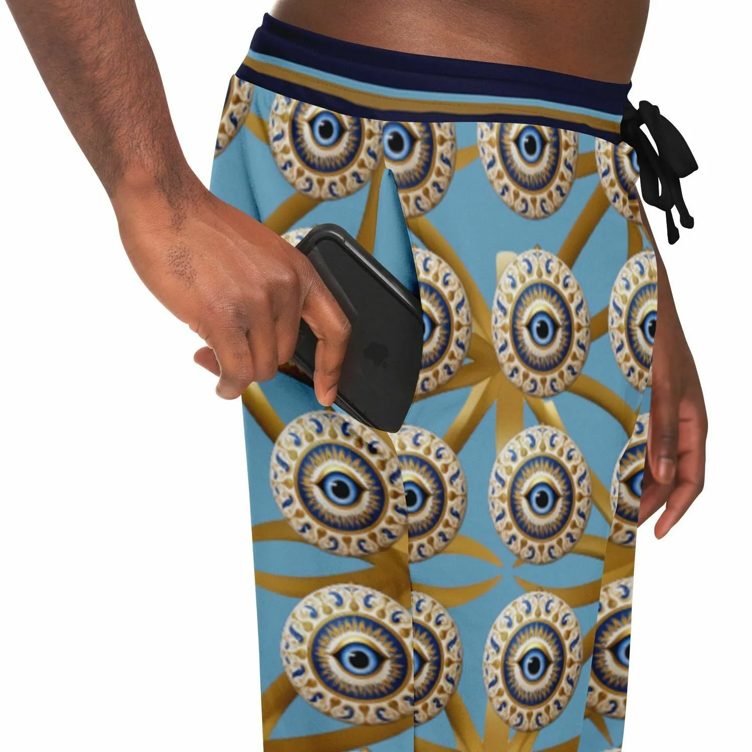 Evil Eye Protection in Powder Blue Eco-Poly Unisex Joggers