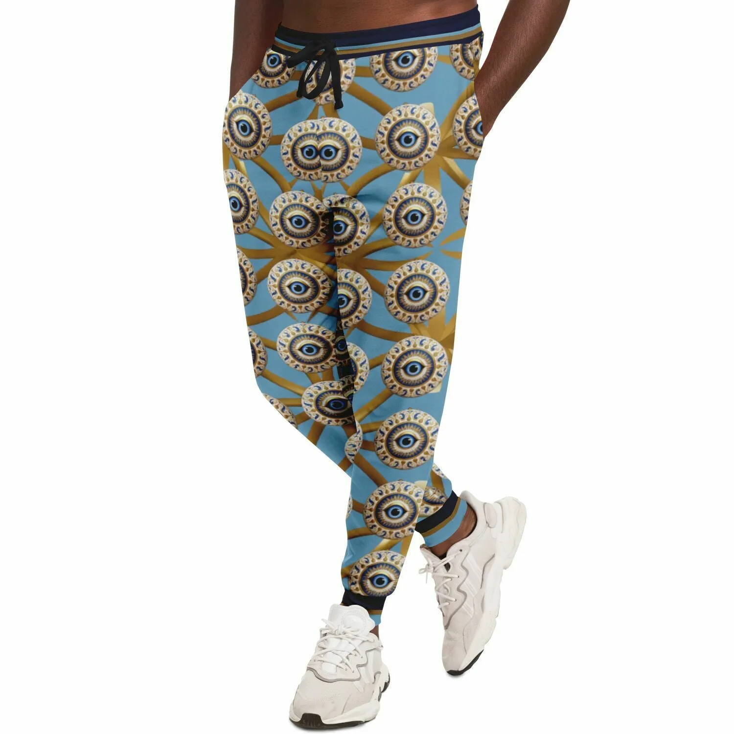 Evil Eye Protection in Powder Blue Eco-Poly Unisex Joggers