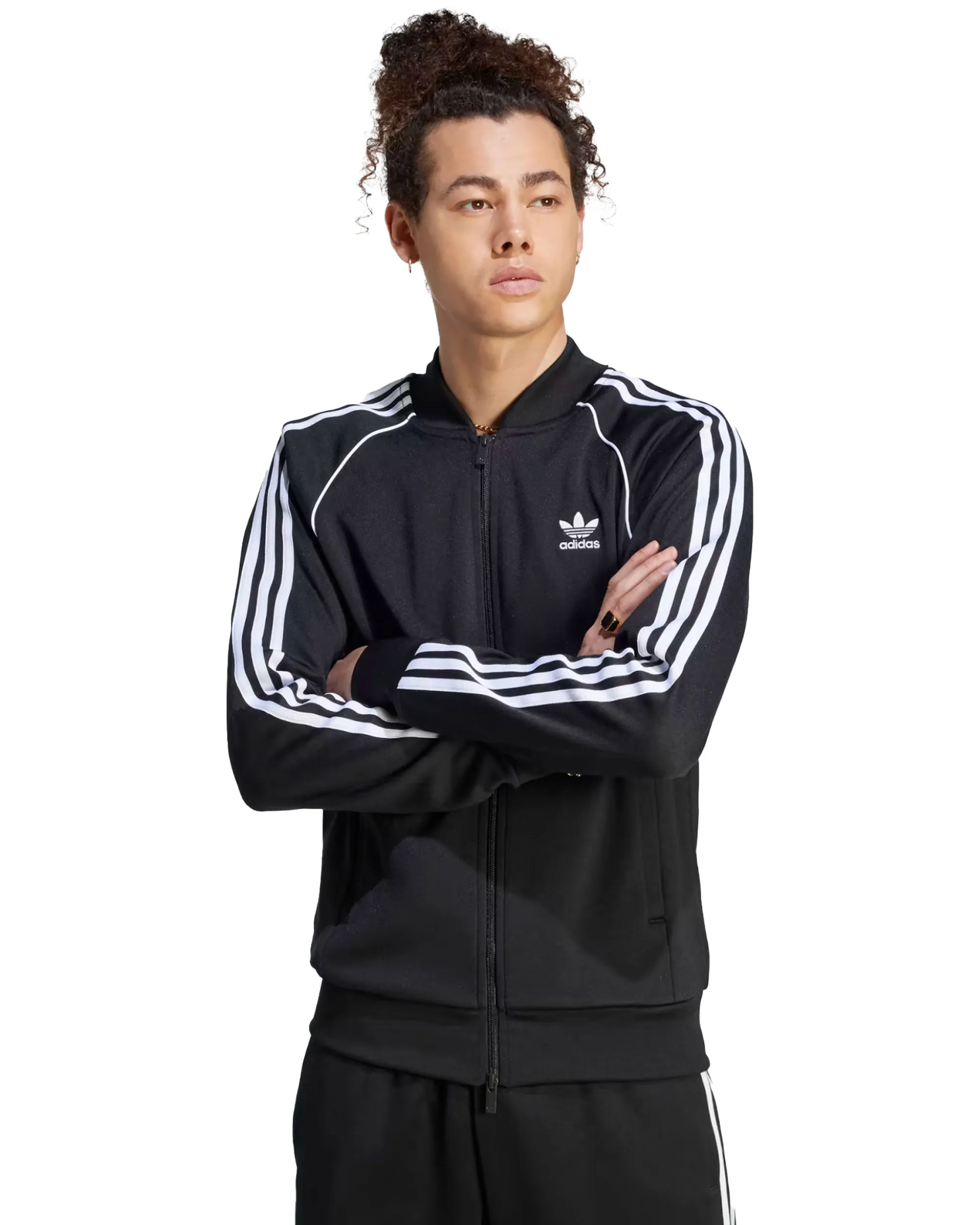 Felpa Uomo Adidas Track Jacket Adicolor Classics Sst Nero