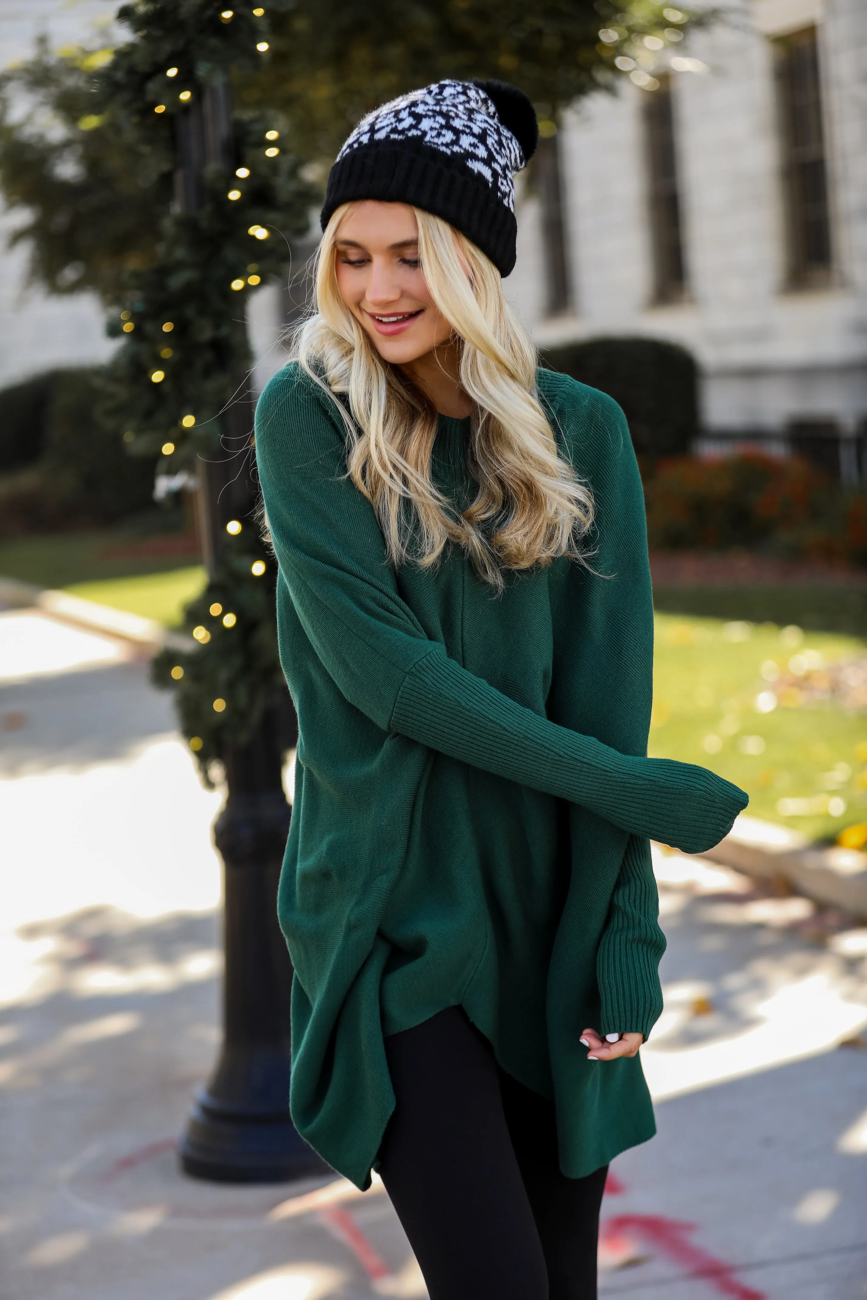 FINAL SALE - Fireside Favorite Green Oversized Sweater