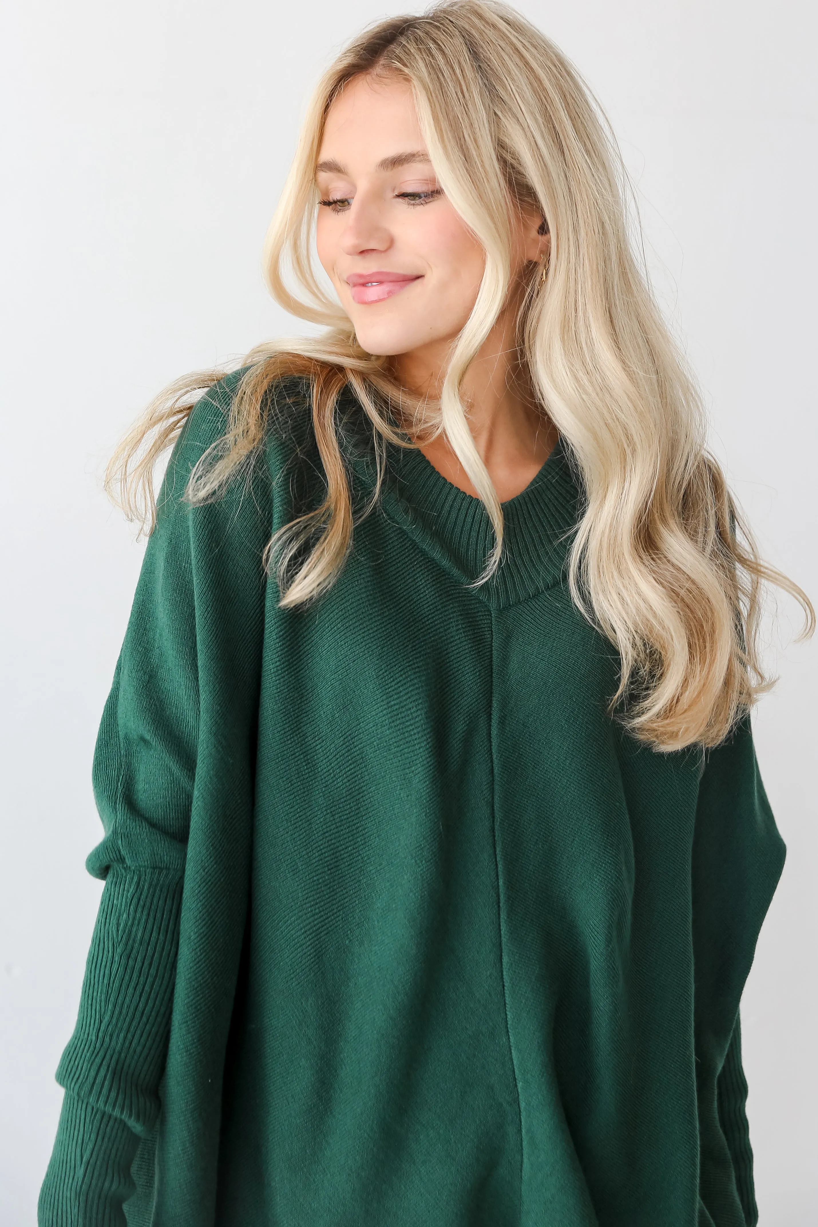 FINAL SALE - Fireside Favorite Green Oversized Sweater