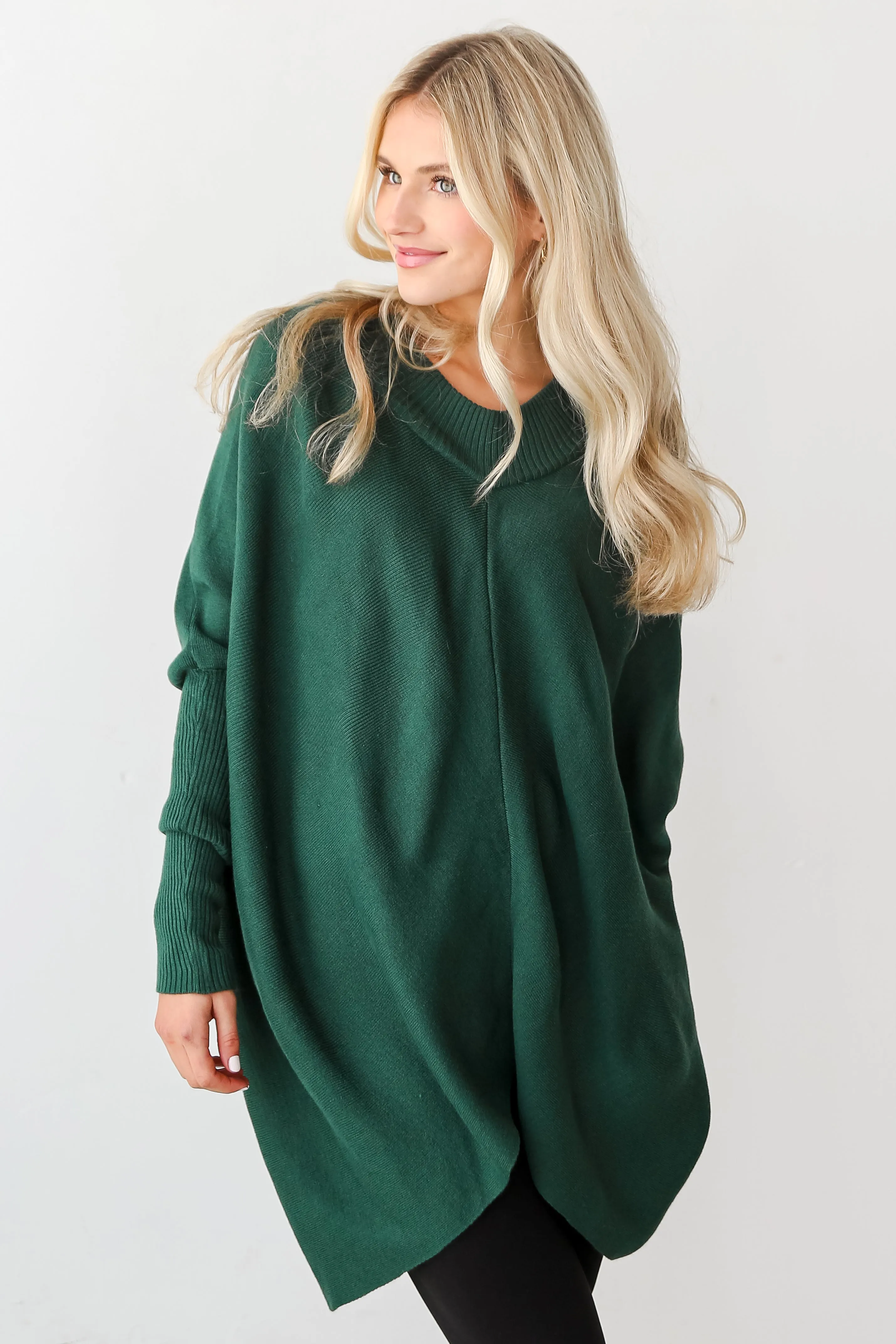 FINAL SALE - Fireside Favorite Green Oversized Sweater