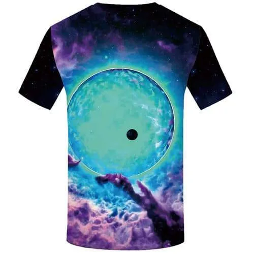 Galaxy Space T shirts Men Harajuku Tshirts Novelty Colorful T shirts Funny Moon Tshirt Printed Nebula Tshirt Anime Short Sleeve