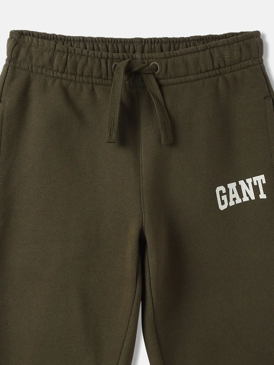 Gant Boys Green Solid Mid-Rise Relaxed Fit Joggers Style Track Pant