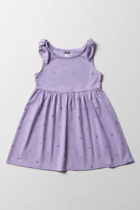 Glitter Bow Dress Purple