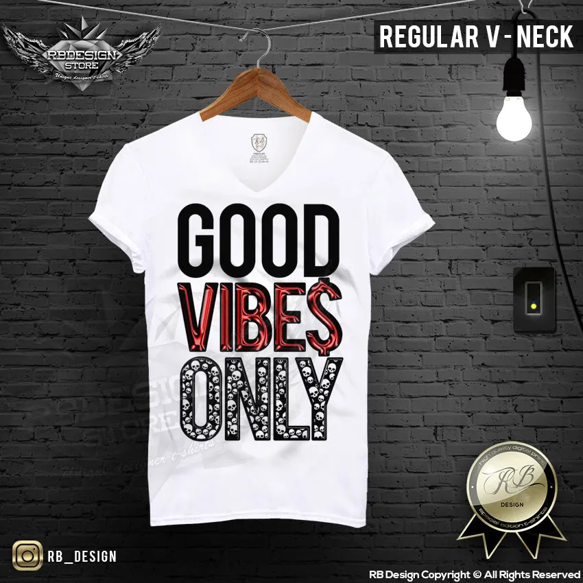 Good Vibes Only Mens T-shirt Cool Saying  RB Design Top MD723