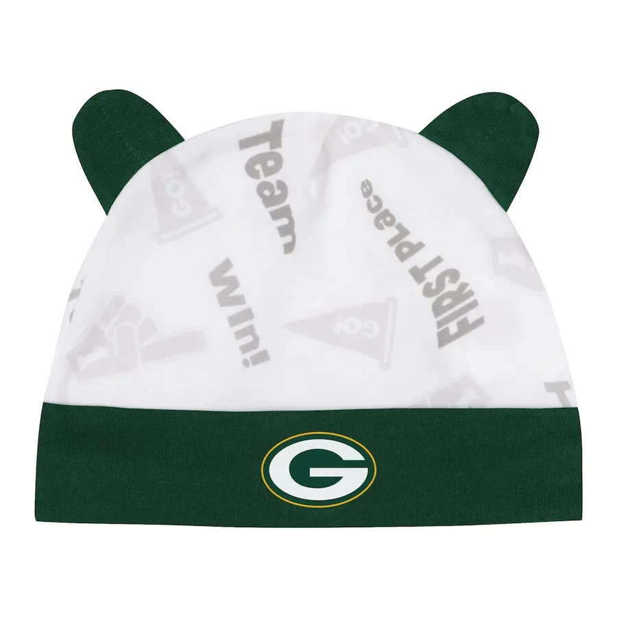 GREEN BAY PACKERS NEWBORN BABY BEAR CUFFED KNIT HAT SET