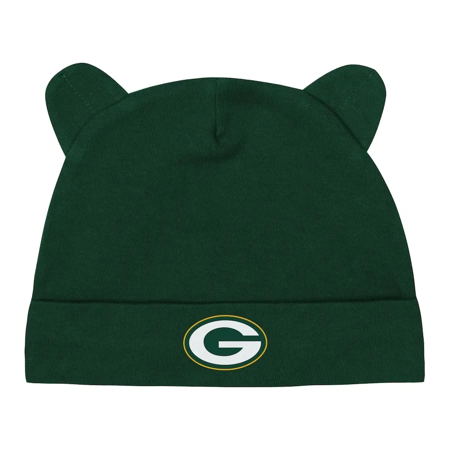 GREEN BAY PACKERS NEWBORN BABY BEAR CUFFED KNIT HAT SET