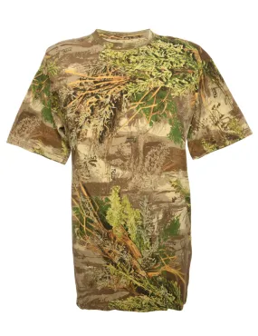 Green Jungle Print T-shirt - M