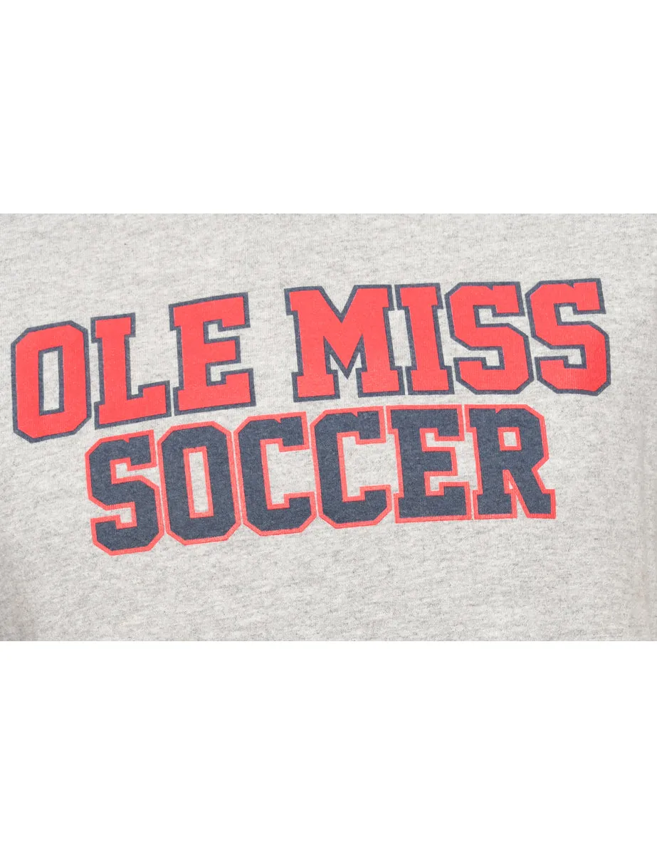 Grey Ole Miss Soccer Printed T-shirt - M