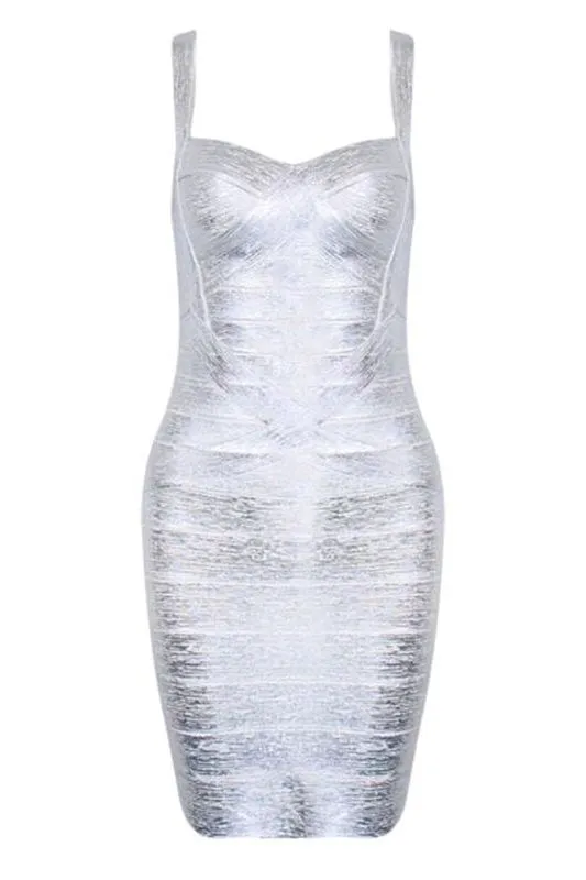 Heidi Bandage Mini Dress - Silver