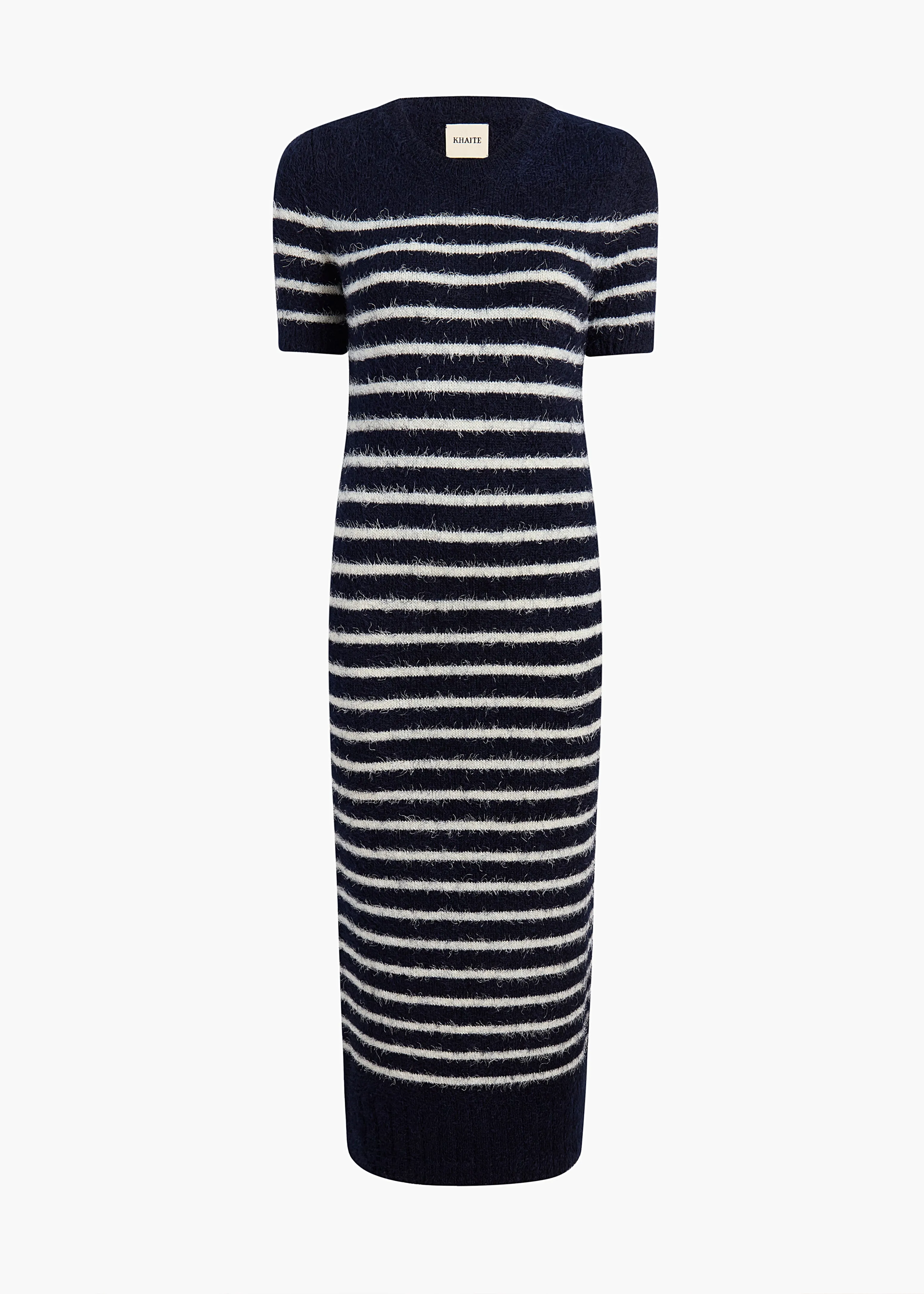 Helen Dress in Navy and Cream Stripe