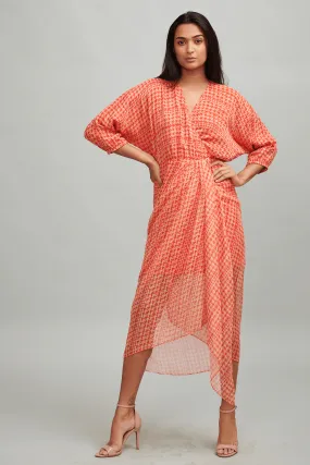 Houndstooth  Wrap Dress