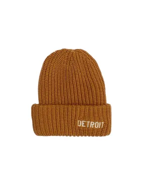 Ink Detroit Basic Detroit Lumberjack Knit Beanie with Cuff - Chestnut