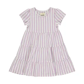 Iona Dress- Lavender Cream Stripe