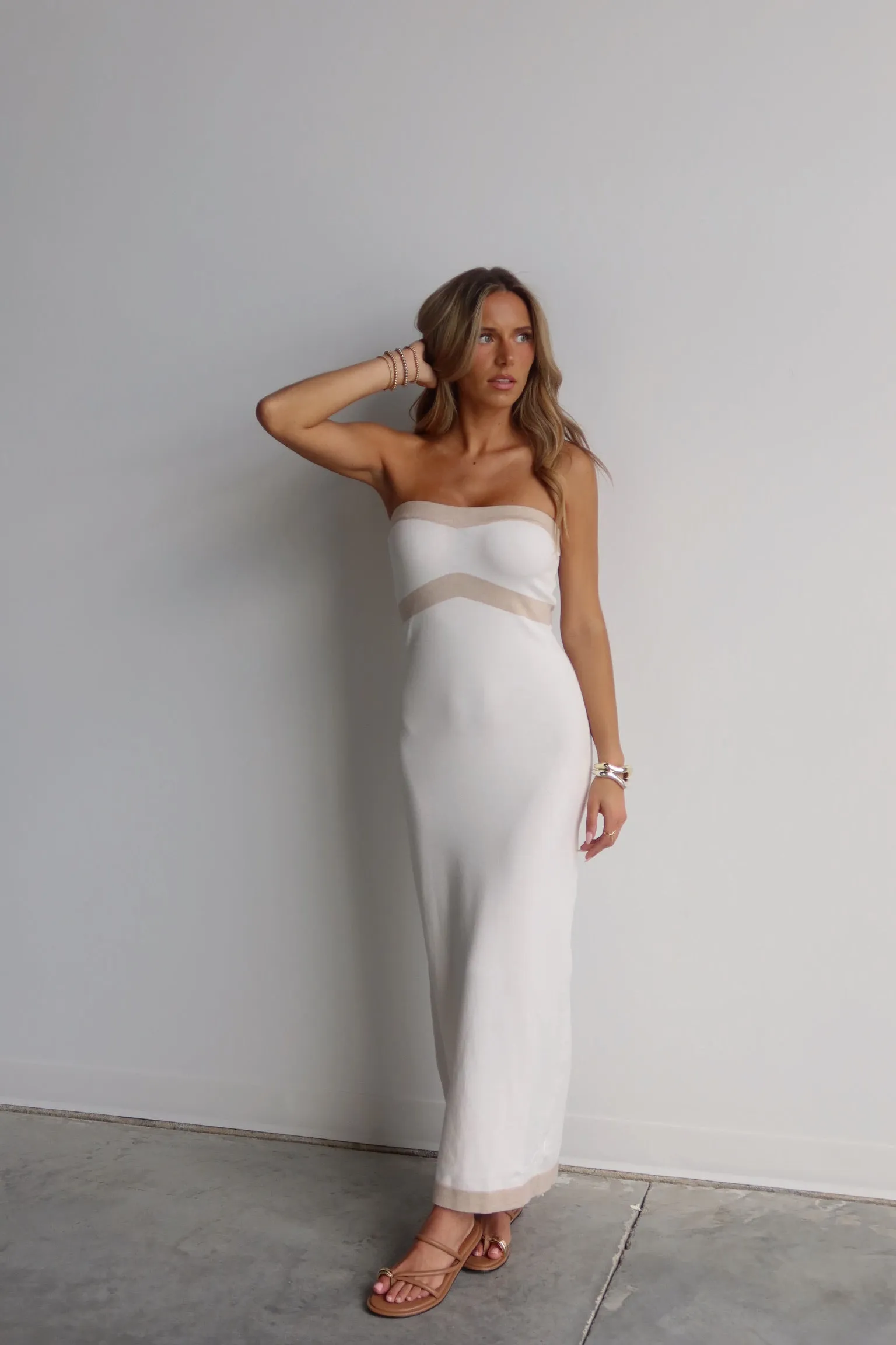 Jolie Contrast Knit Maxi Dress