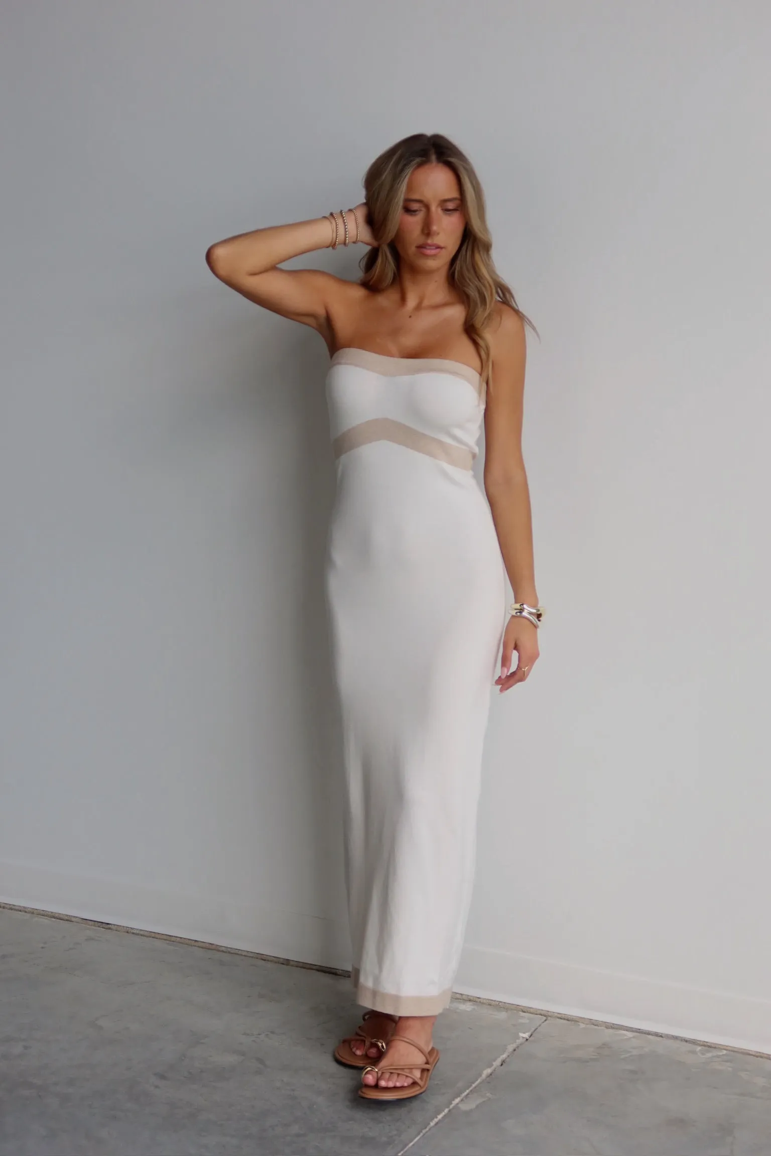 Jolie Contrast Knit Maxi Dress