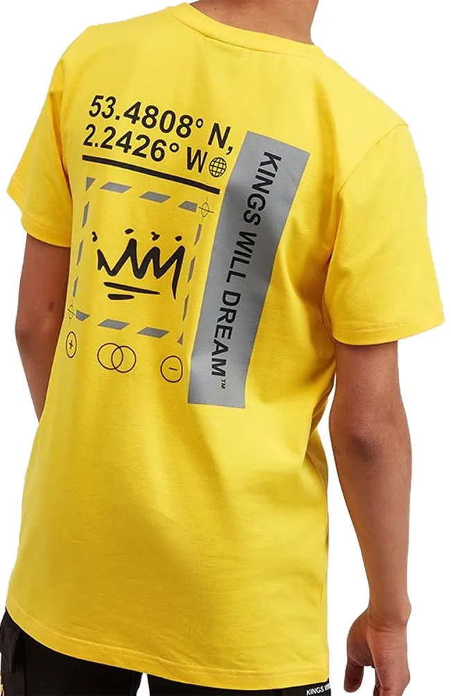 Kings Will Dream Kids Beaumor T Shirt Yellow Black