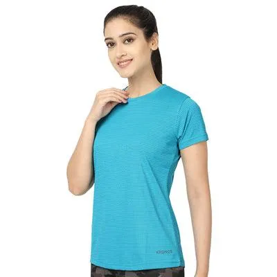 Kronos DRI-FIT Crew Neck Tee | Women's | Indian Blue | KIBI Sports