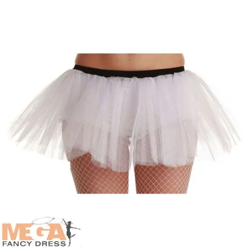 Ladies 3 Layer White Tutu Fancy Dress Costume