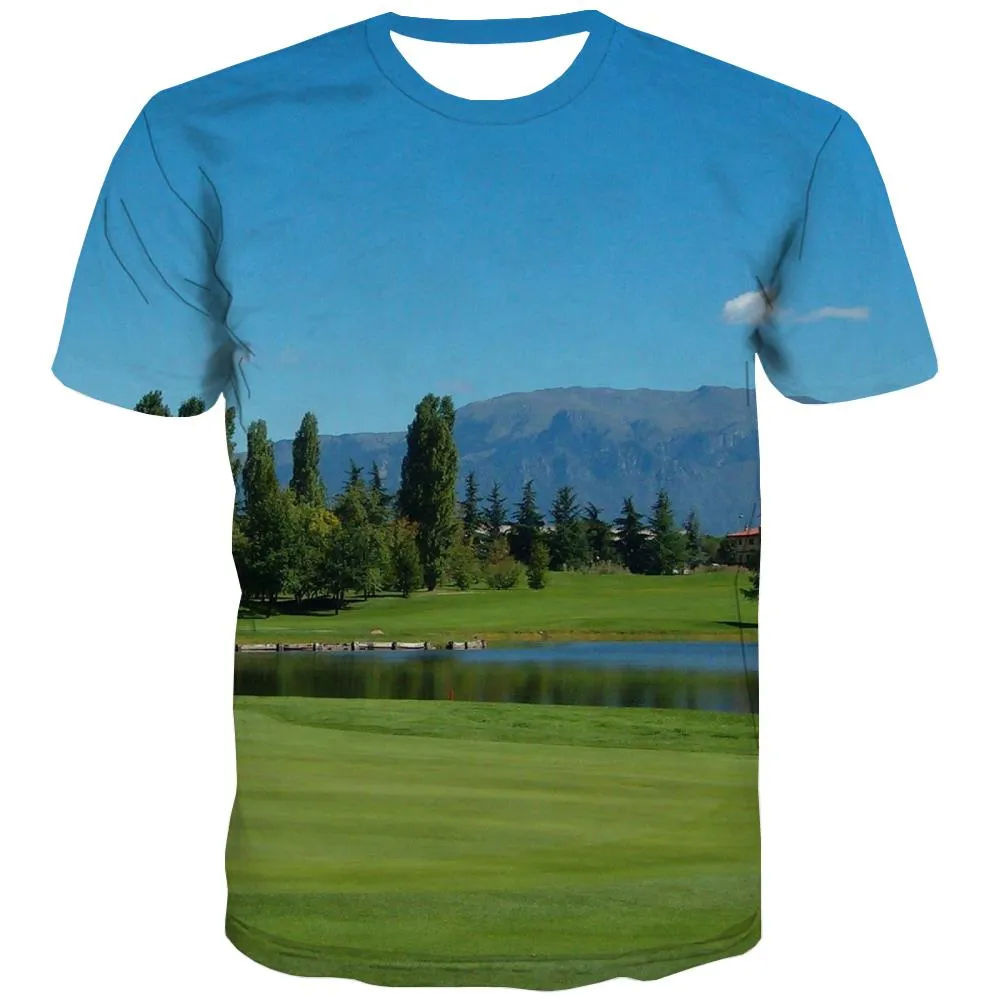 Lawn T-shirt Men Golf Tshirt Anime Forest Tshirts Casual Natural Tshirts Cool Game Tshirts Novelty