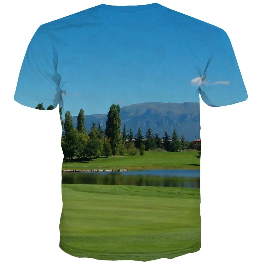 Lawn T-shirt Men Golf Tshirt Anime Forest Tshirts Casual Natural Tshirts Cool Game Tshirts Novelty