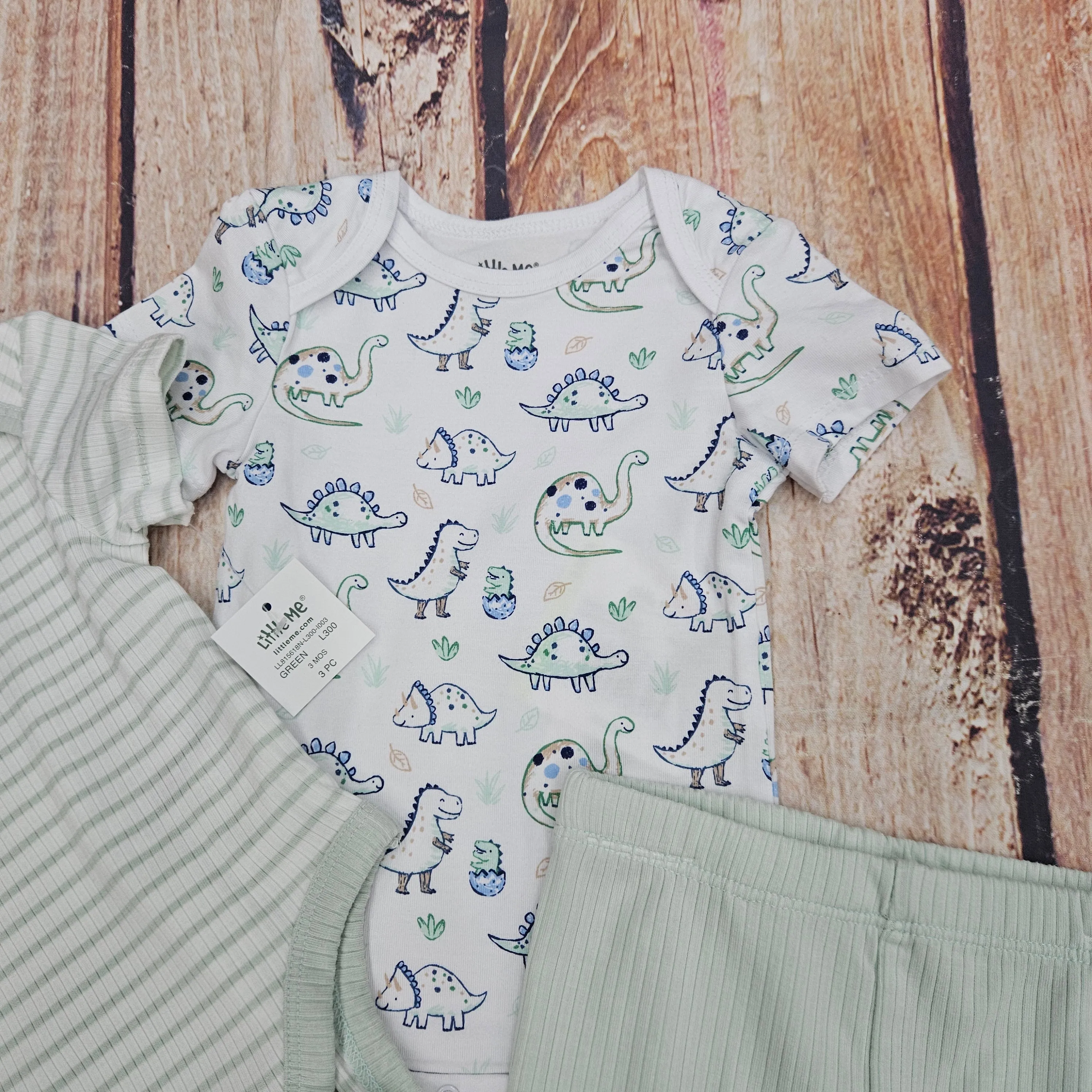 LITTLE ME 3 PC BODY SUIT-PANT SET