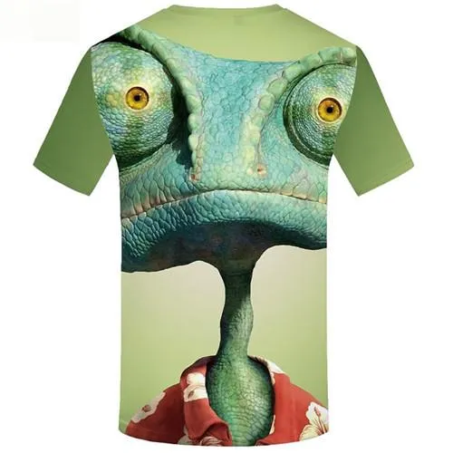 Lizard T shirts Men Green T-shirts 3d Animal Tshirt Printed Eye T shirts Funny Short Sleeve Fashion Mens New Style Big Size