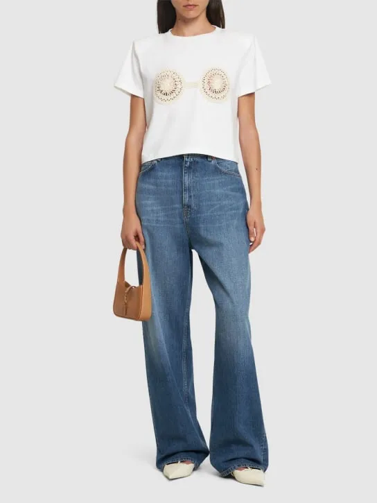 Magda Butrym   Embellished jersey t-shirt 