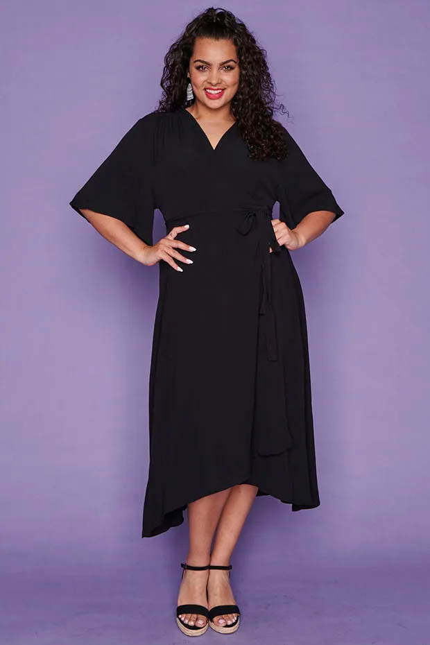 Mandy Black Wrap Dress