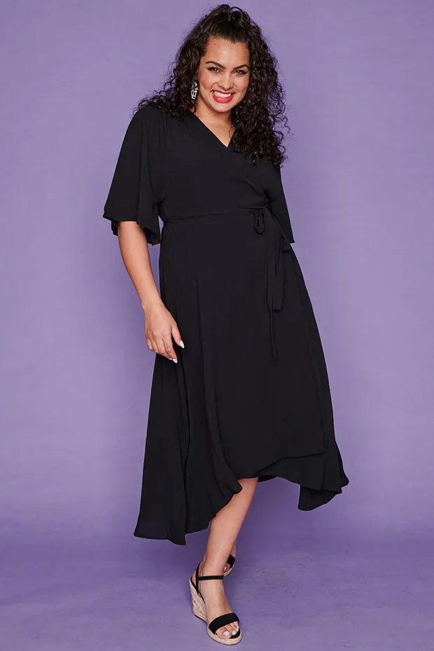 Mandy Black Wrap Dress