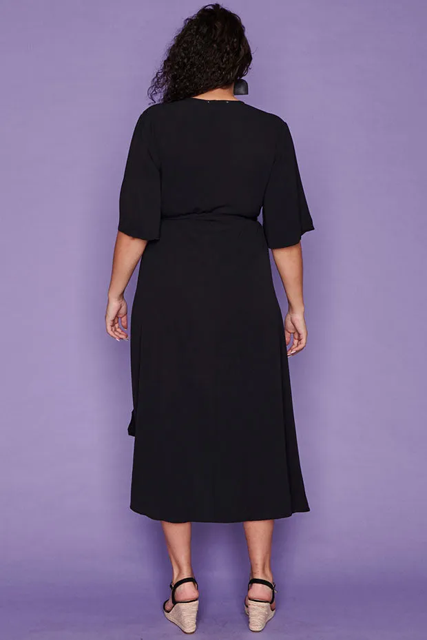 Mandy Black Wrap Dress