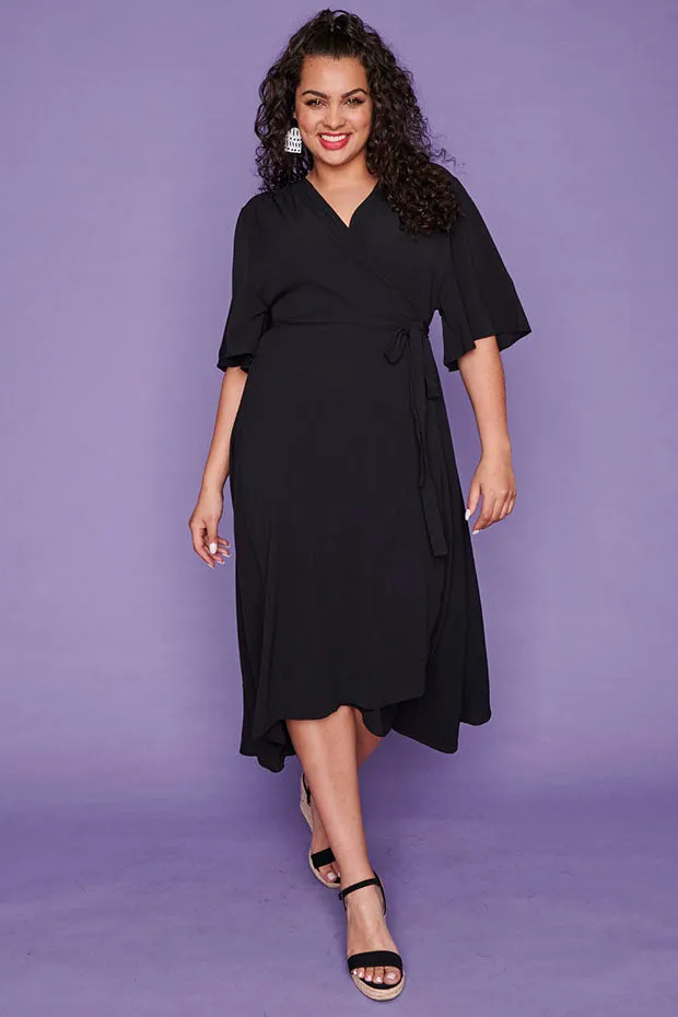 Mandy Black Wrap Dress