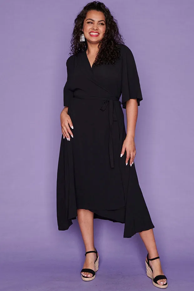 Mandy Black Wrap Dress