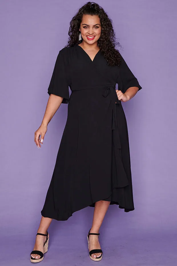 Mandy Black Wrap Dress