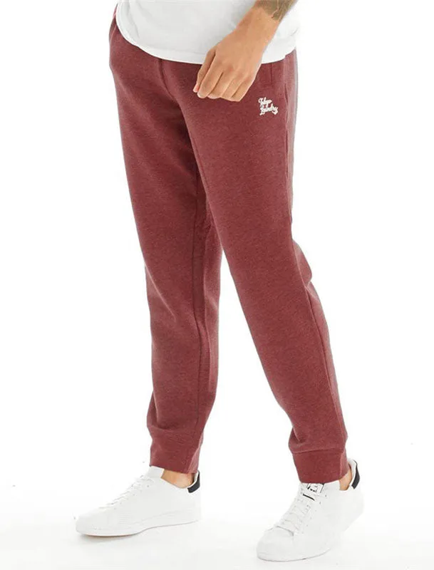 Marshaw Brush Back Fleece Joggers In Bordeaux Marl - Tokyo Laundry