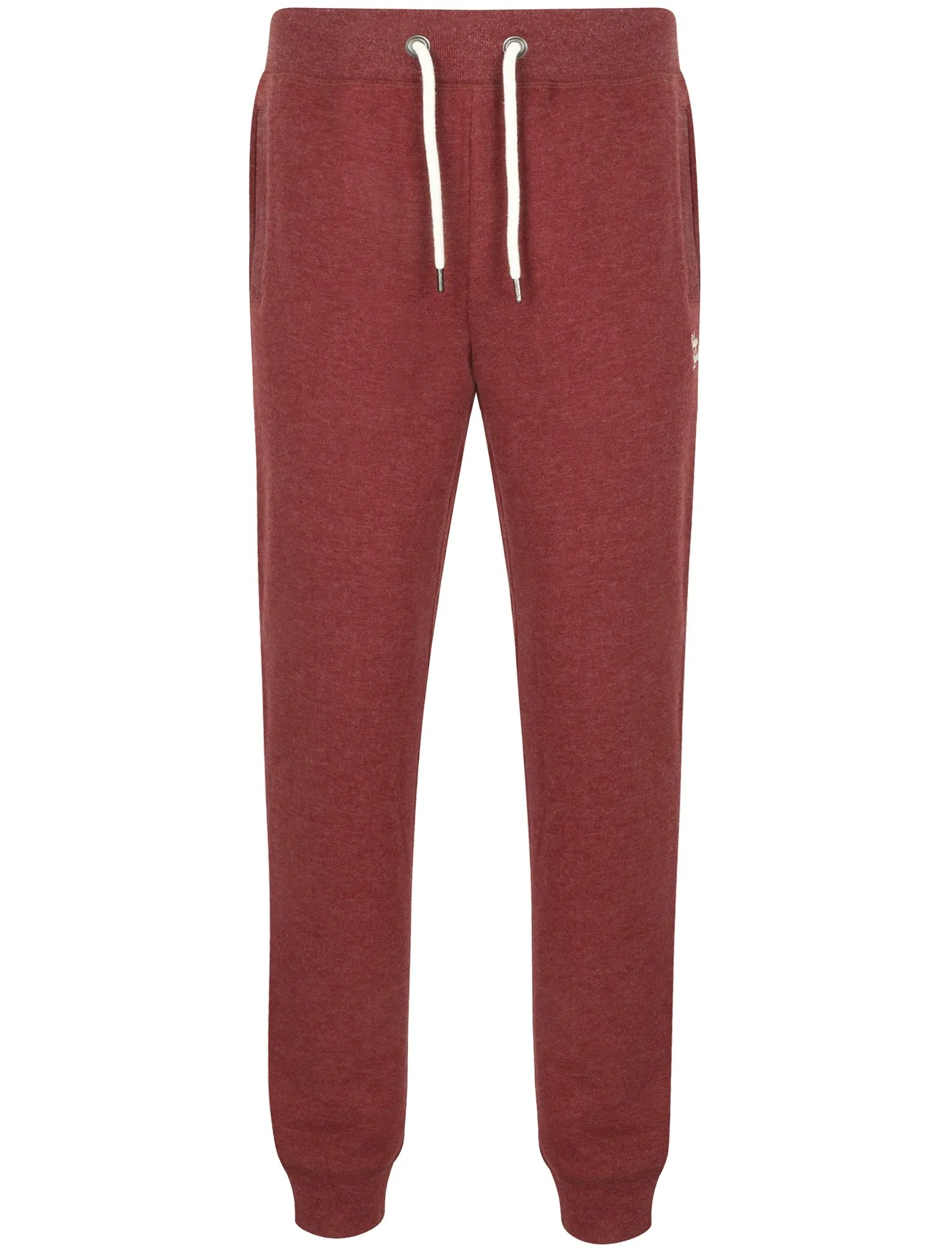 Marshaw Brush Back Fleece Joggers In Bordeaux Marl - Tokyo Laundry