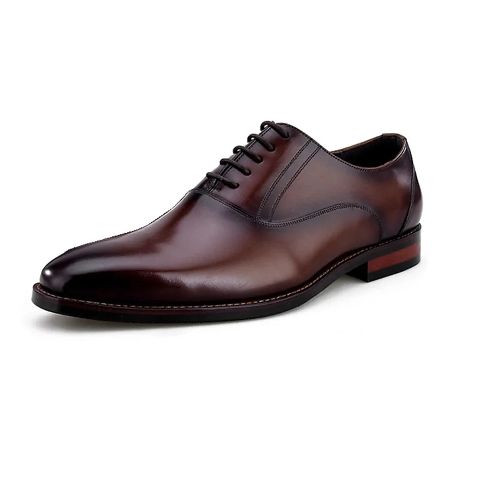 Men Round Toe Lace Up Black Formal Shoes