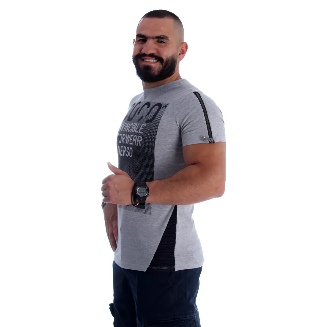 Men T-shirt- gray / made in Turkey -3353