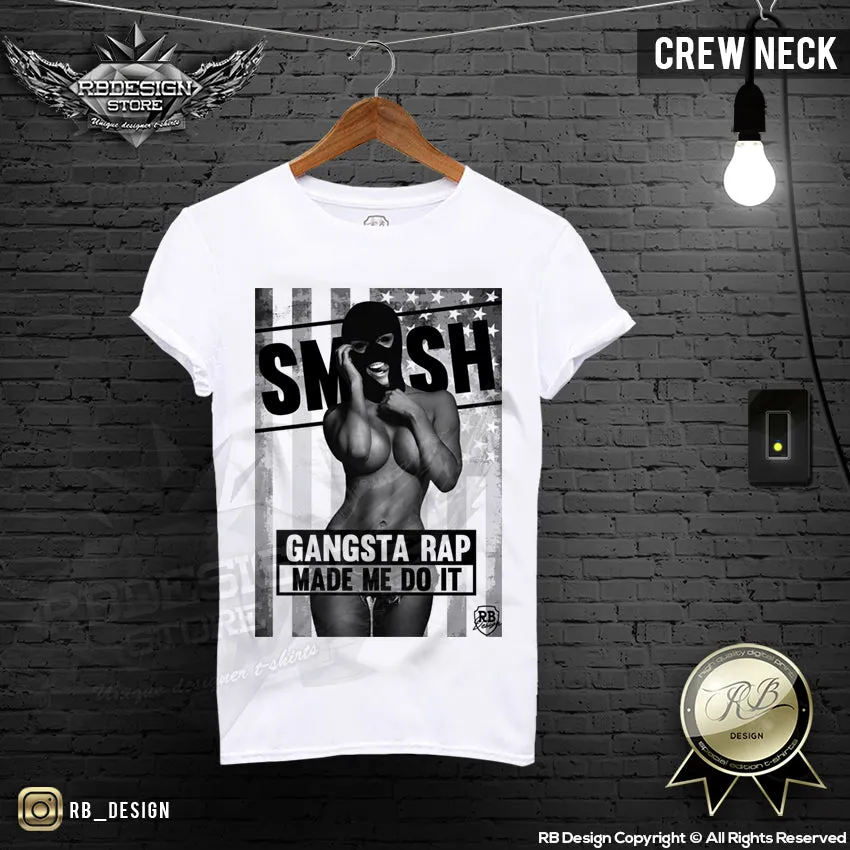 Men's Sexy Gangster Girl T-shirt Gangsta Rap Made Me Do it MD170 Black