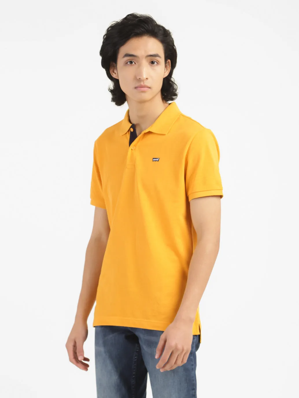 Men's Yellow Polo Collar T-Shirt