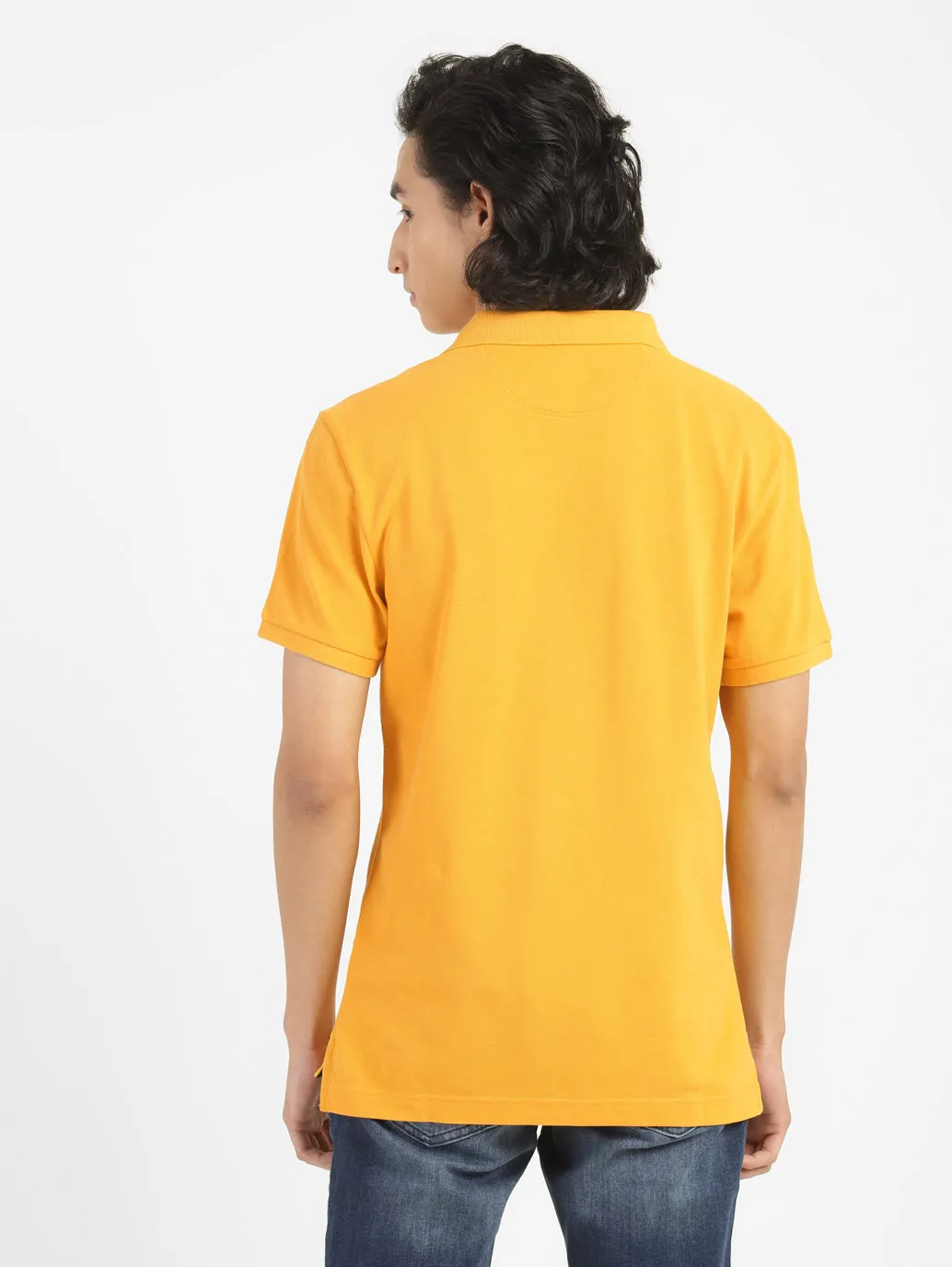 Men's Yellow Polo Collar T-Shirt