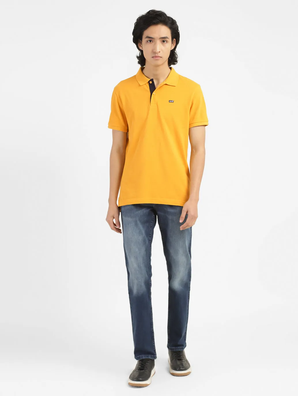 Men's Yellow Polo Collar T-Shirt