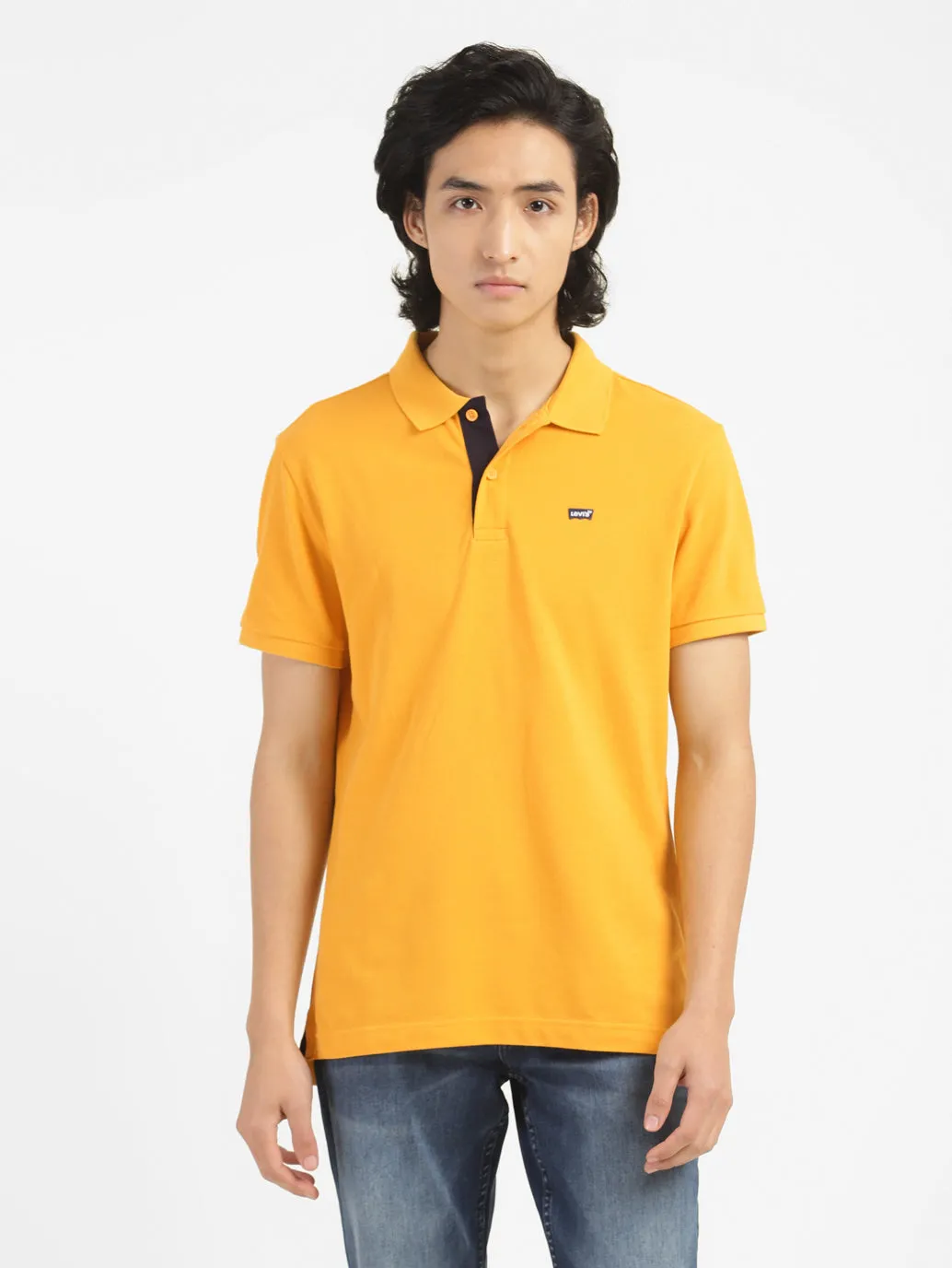 Men's Yellow Polo Collar T-Shirt