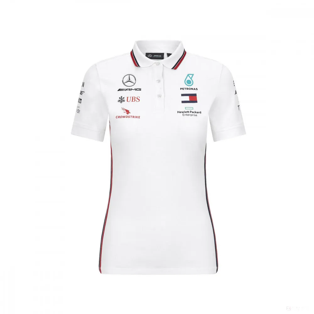 Mercedes Womens Polo, Team, White, 2020