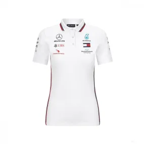 Mercedes Womens Polo, Team, White, 2020