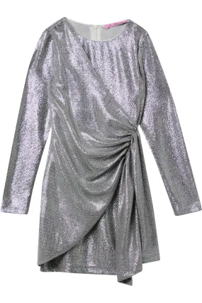 Metallic Wrap Dress